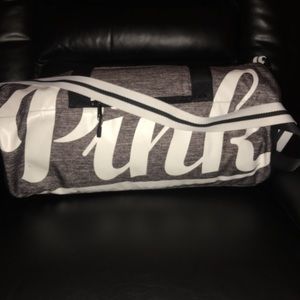 Grey duffel bag by pink